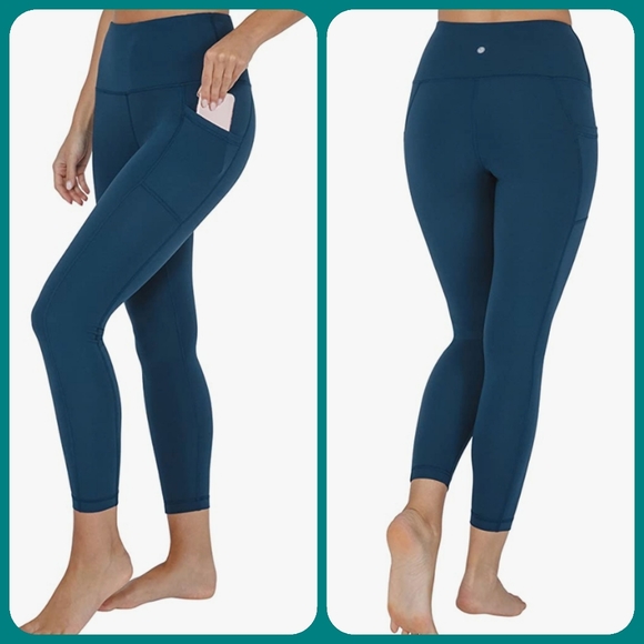 🎄3/$15 Yogalicious Lux Dark Teal Tech Pocket Leggings - Picture 2 of 4